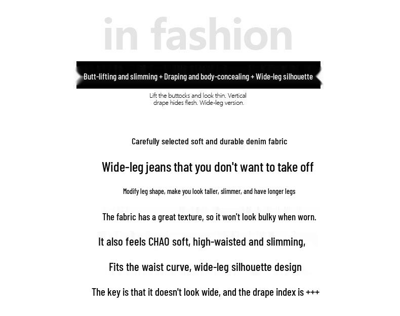 Spring 2026 Women's High-Waist White Wide-Leg Jeans: Slimming, Loose, Straight-Leg Fit