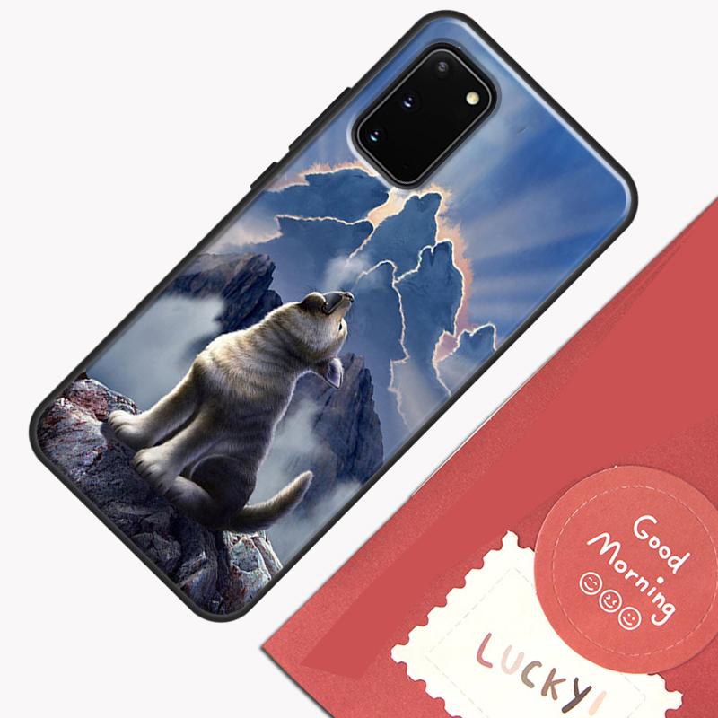 Animal Wolf Howling Phone Case For Samsung Galaxy S24 S26 Ultra S20 S21 S22 S23 S25 Plus S10 S25 FE Cover Shell