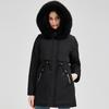 Fashion Winter Coat Female Long Parkas Hooded Faux Fur Collar Detachable Sleeves Loose Thick Warm Women's Jackets