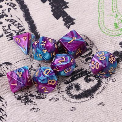 D4 D6 D8 D10 D12 D20 for RPG Dungeons Polyhedral Dice Mixed Color Dice Double-Colors Acrylic Dice
