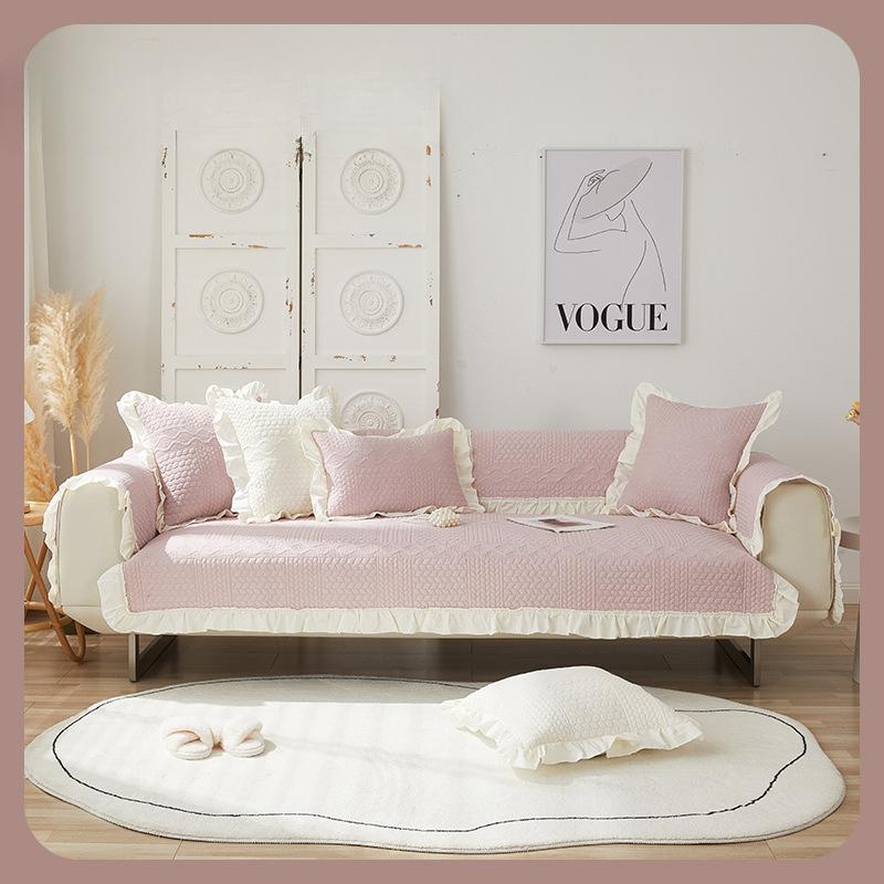 Sofa Cushion Pure Cotton Four Seasons Universal Non-Slip 100% Cotton Sofa Cover Cover Simple Ins Cushion Cover Towel Thickened