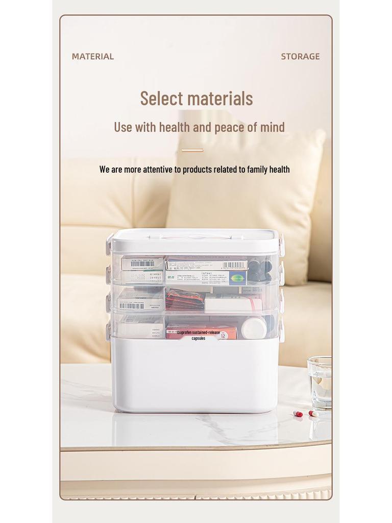 Haushalts-Erste-Hilfe-Kasten und Medikamentenaufbewahrungsbox mit großer Kapazität