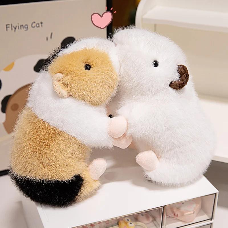 Real Life Tricolor Guinea Pig Plush Toy Guinea Pig Soft Stuffed Doll Stuffed Animal Toys Kids Birthday Xmas Gift