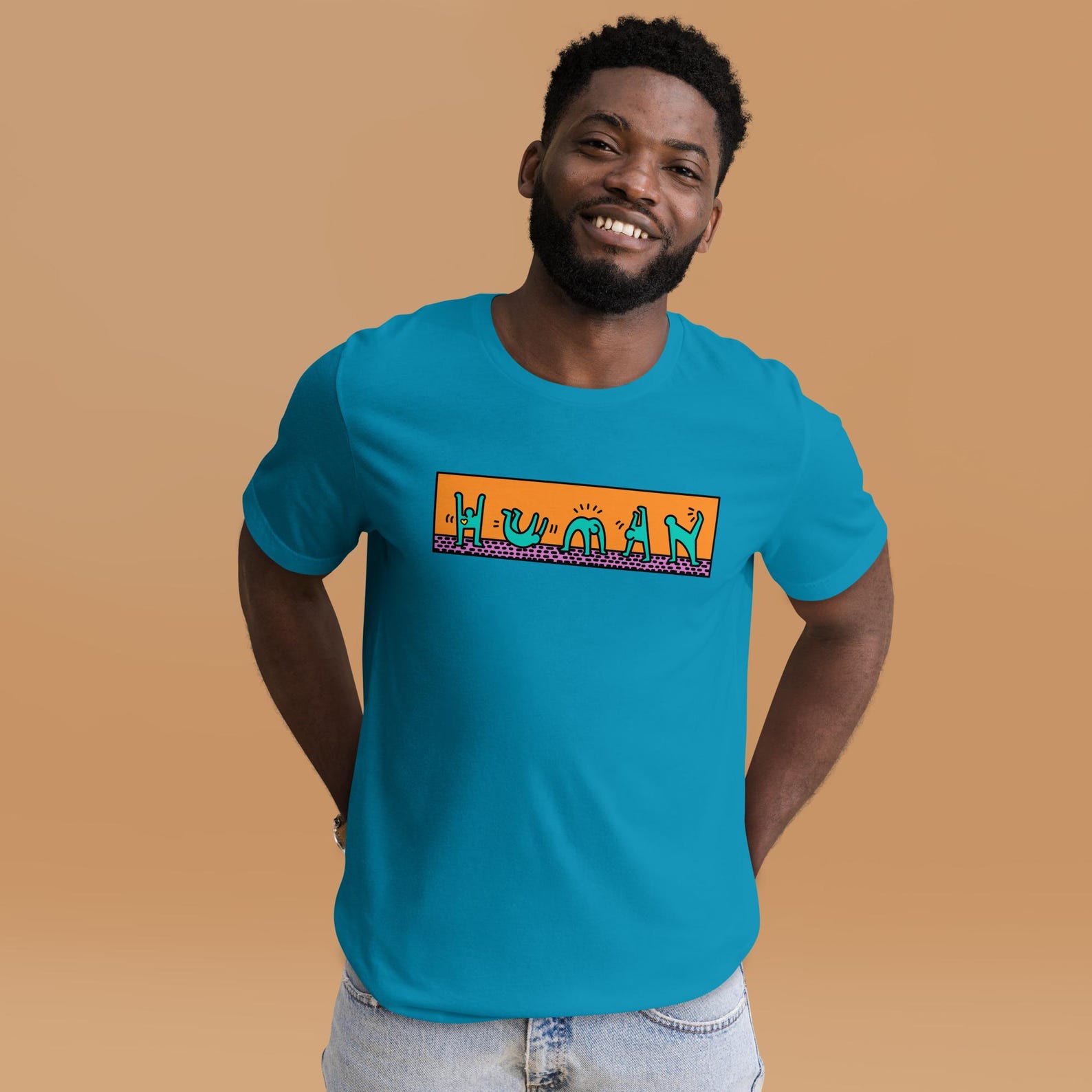 Human Graphic Tee - Pop Art Streetwear Shirt - Bold Line Art Retro Graphic Unisex T-Shirt 2XL