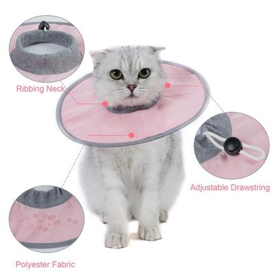 Cat Cone Collar Stop Licking Nastavitelný žebrovaný límec pro obnovu krku
