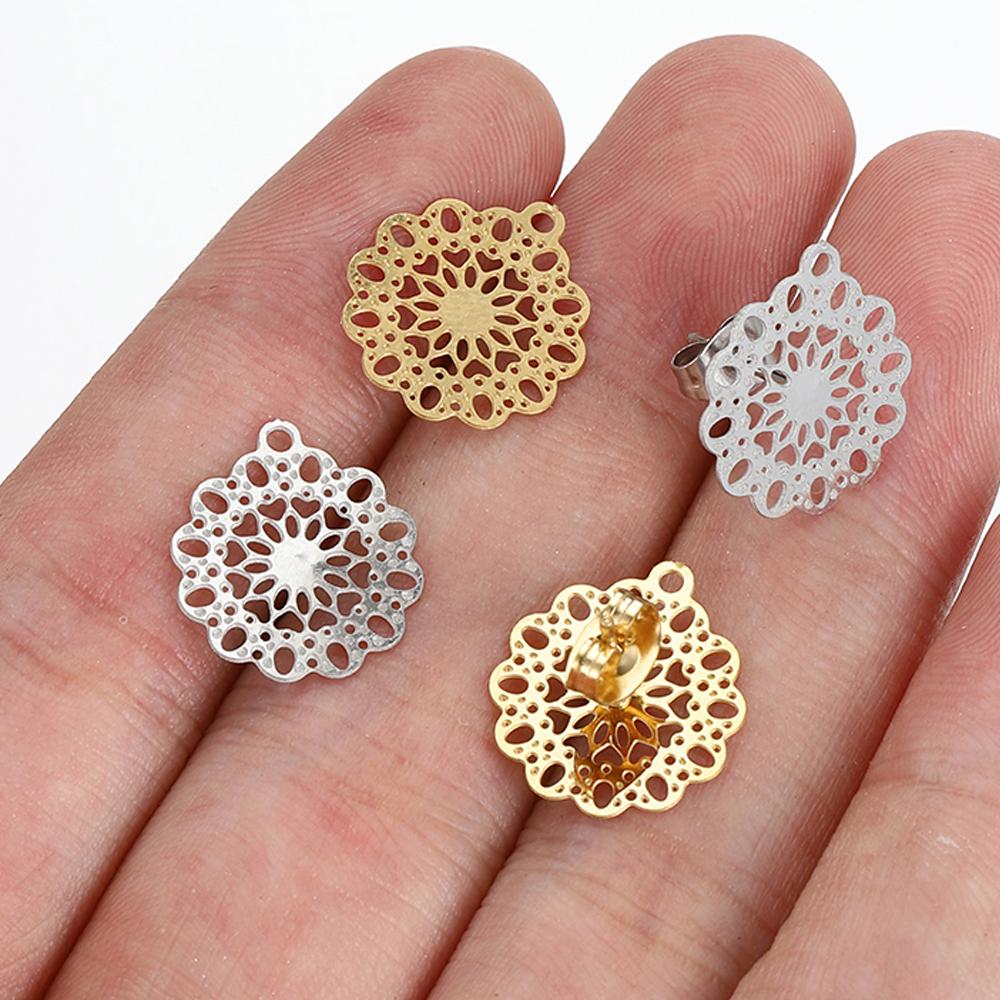 10 pièces Boucles d'oreilles en acier inoxydable Matériaux de fabrication Apprêts Goujons d'oreilles Boucles d'oreilles pendantes Bouchons d'oreilles pour la fabrication de bijoux DIY Accessoires