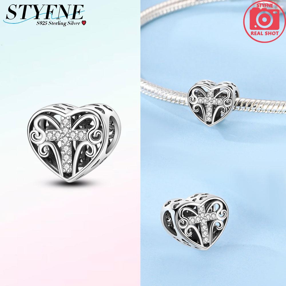 

Original Charms Copper Sacred Heart-Shaped Crucifix Beads Fit Plata Bracelets For Women Jewelry Making Gifts