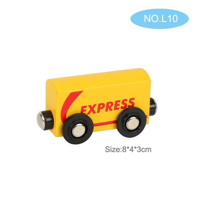 Small Wooden Scene Car Toys Magnetic Train Toy Truck Fit All Kinds Wooden Railway Train Track Children Gifts