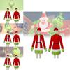 Festive Grinch Cosplay Costume For Christmas Parties Fun Velvet Fabric Unisex Sizes Xs To Xxxl