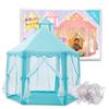 Nicheez Kids Tent for Girls, Indoor Playhouse Castle with LED Star Lights, Foldable, Perfect for Pretend Play, Birthday, Christmas Gift (Blue)