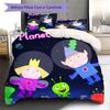 PlanetDBenHolly Muster Bettwäsche Steppdecke Set Bettbezug Kissenbezug Heimdekoration Geburtstagsgeschenk (1 Bettbezug + 2 Kissenbezüge, ohne Füllung)