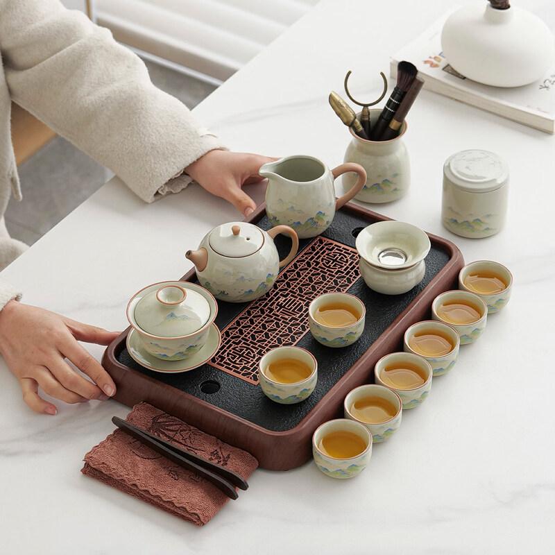 Mountains and Rivers Ceramic Tea Set
