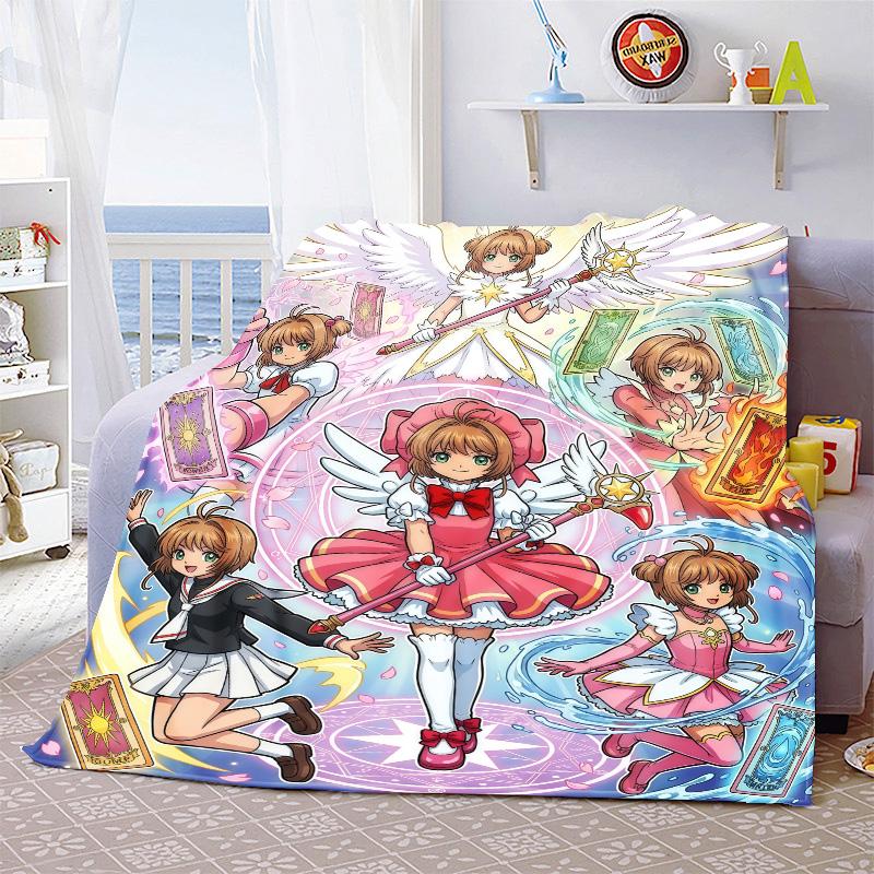 Cardcaptor Sakura Warm Blanket Flannel Throw Soft Cozy Lightweight Blanket for Bed Sofa Home Decor -QJY