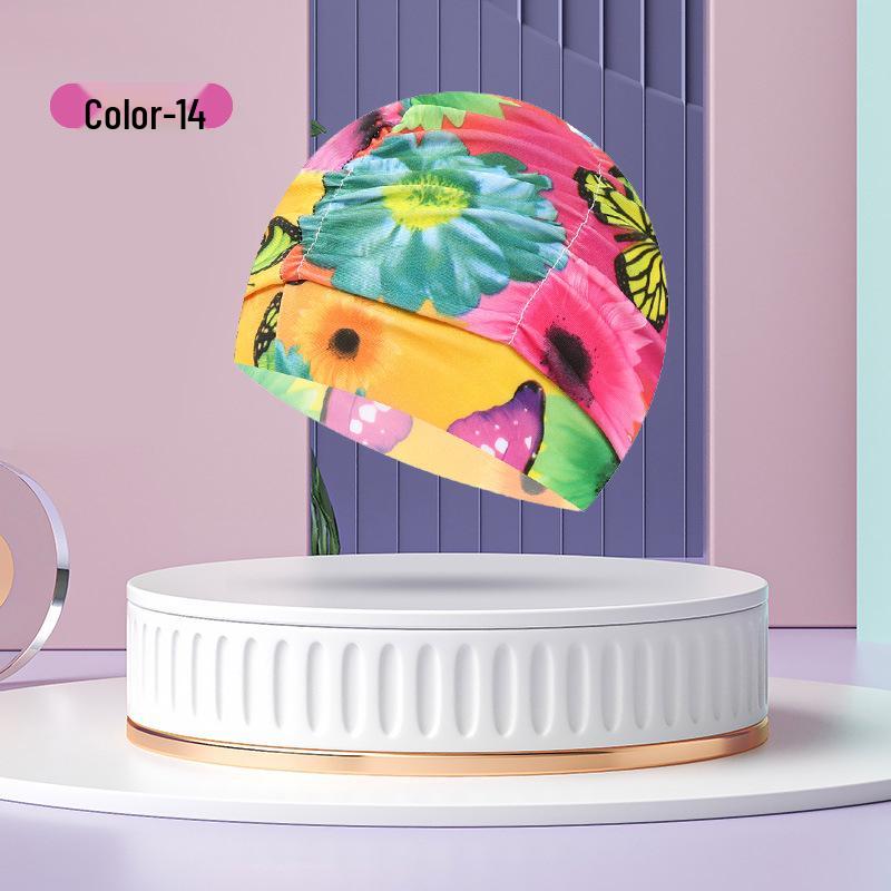 Unisex Adult Pleated Swim Cap – Fashionable, Non-Tightening with Hair and Ear Protection