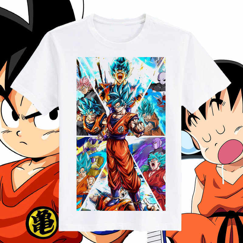 

2026 Summer Dragon Ball Kid Goku Unisexs TShirt Anime Collage Graphic 100 Cotton Oversized Breathable Casual Short Sleeve Tee S