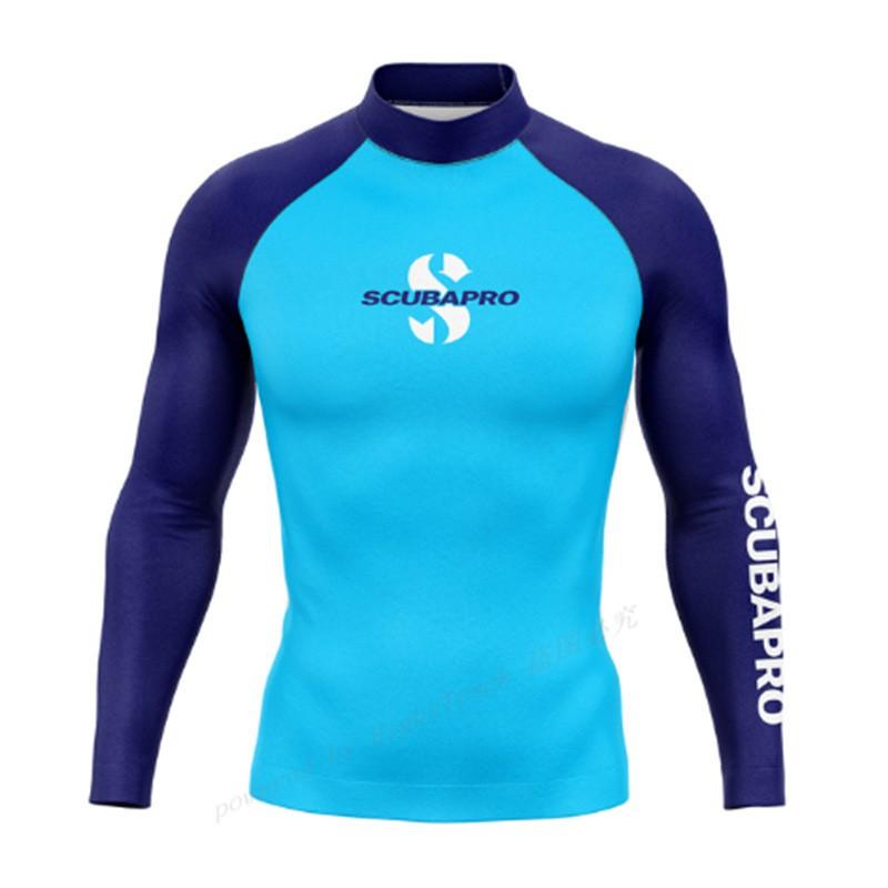 SCUBA Pánské dlouhý rukáv Rash Guard UPF 50 Surfing Potápění Plavky Rozdělený Sluneční oblek