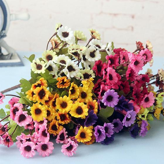 Artificial Chrysanthemum Cloth Home Pastoralism Decor 24 Flowers On 1 Piece