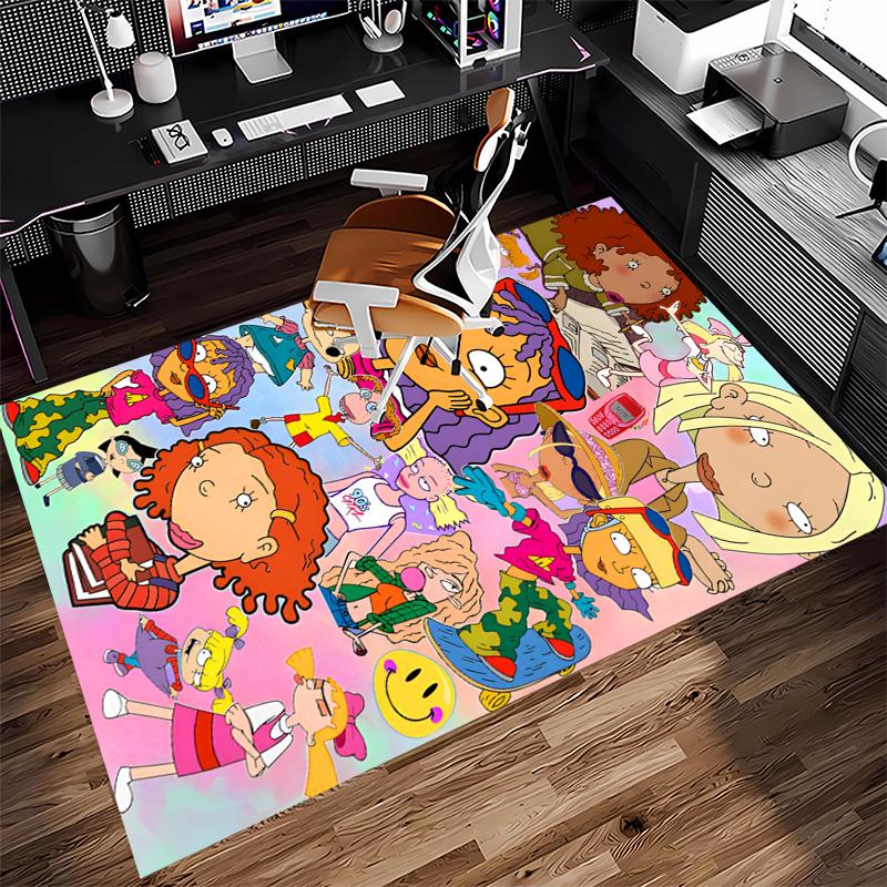 1pc Hey Arnold Print Area Rug - Soft,Washable Non-Slip Indoor Mat for Office Chairs,Living Room,Home Office Decorative Rug