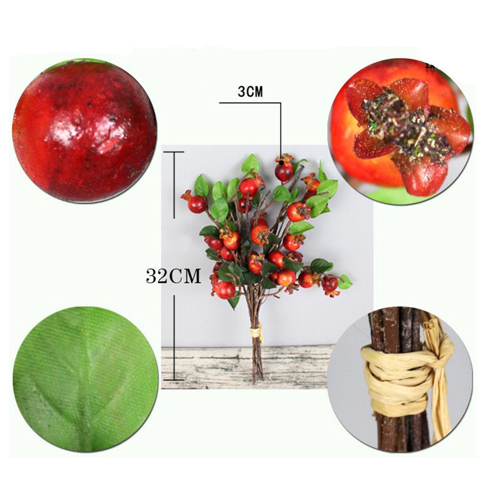 Artificial Rosehip Berries Yellow Shiny Glazed Simulation Pomegranate Fruit for Christmas DIY Floral Arrangements Home