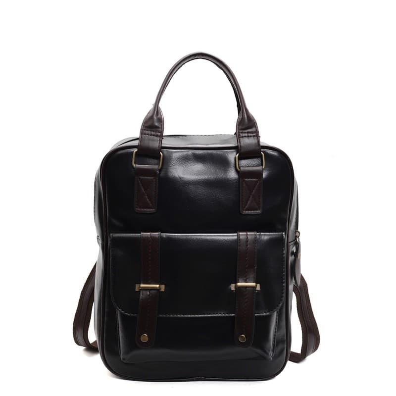 

Японский модный однотонный повседневный рюкзак чёрный