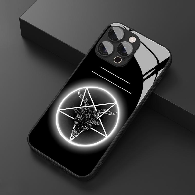 Mysterious Aperture Pattern Glass Phone Case Suitable for iPhone 17 16 15 14 13 12 11 Pro Max Plus Anti Drop and Shockproof
