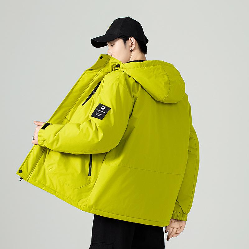 

Чоловіча зимова бавовняна куртка 2025: Товсте, вільне, повсякденне пальто з капюшоном для тепла на вулиці. M (110-130 lbs recommended)