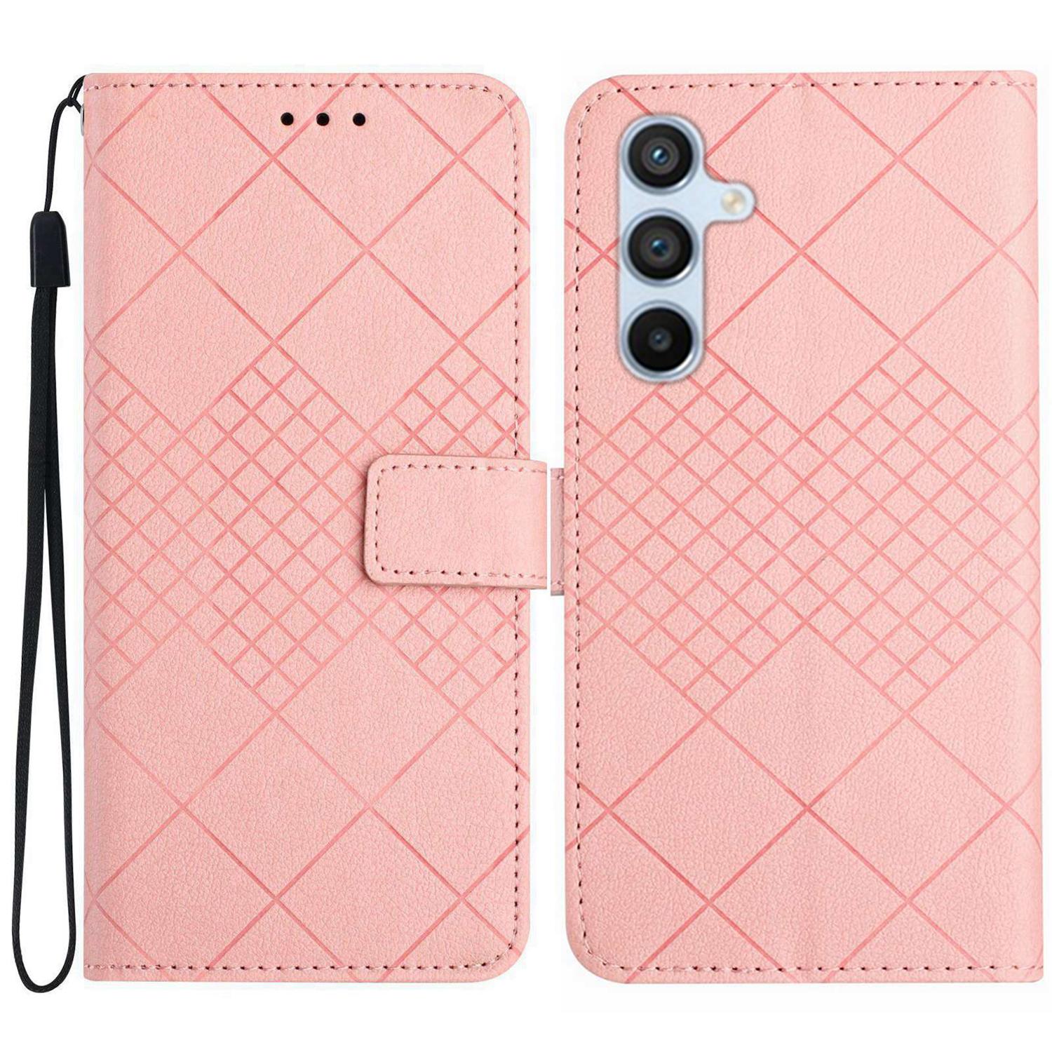 

Для Samsung Galaxy A17 Чехол-кошелек с тиснением из искусственной кожи флип-фолио чехол для телефона Pink