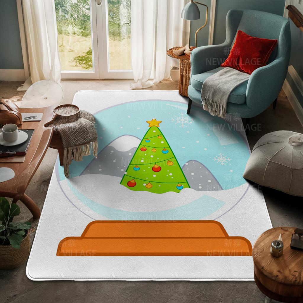 House Entrance Carpet Home Door Mat Living Room Bath Foot Bathroom Non-slip Water Absorption Rugs Bath Merry Christmas Winter