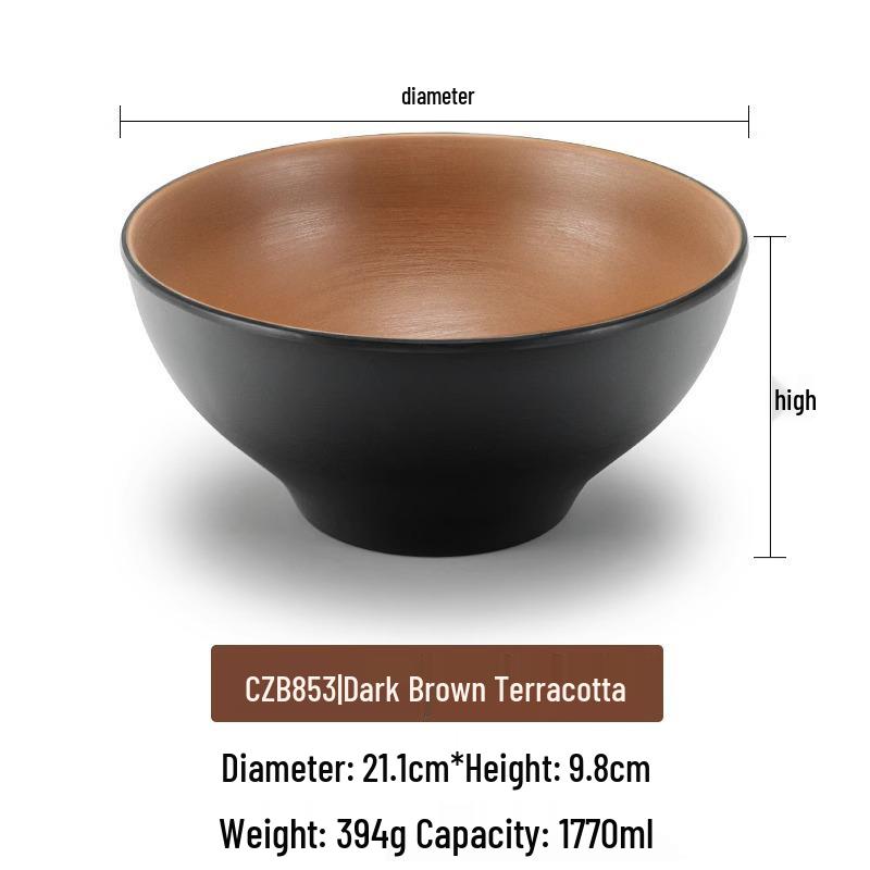 Large Frosted Melamine Ramen Bowl - Japanese-Style Restaurant Noodle Bowl for Mala Tang, Luosifen, Soup, and Rice Noodles
