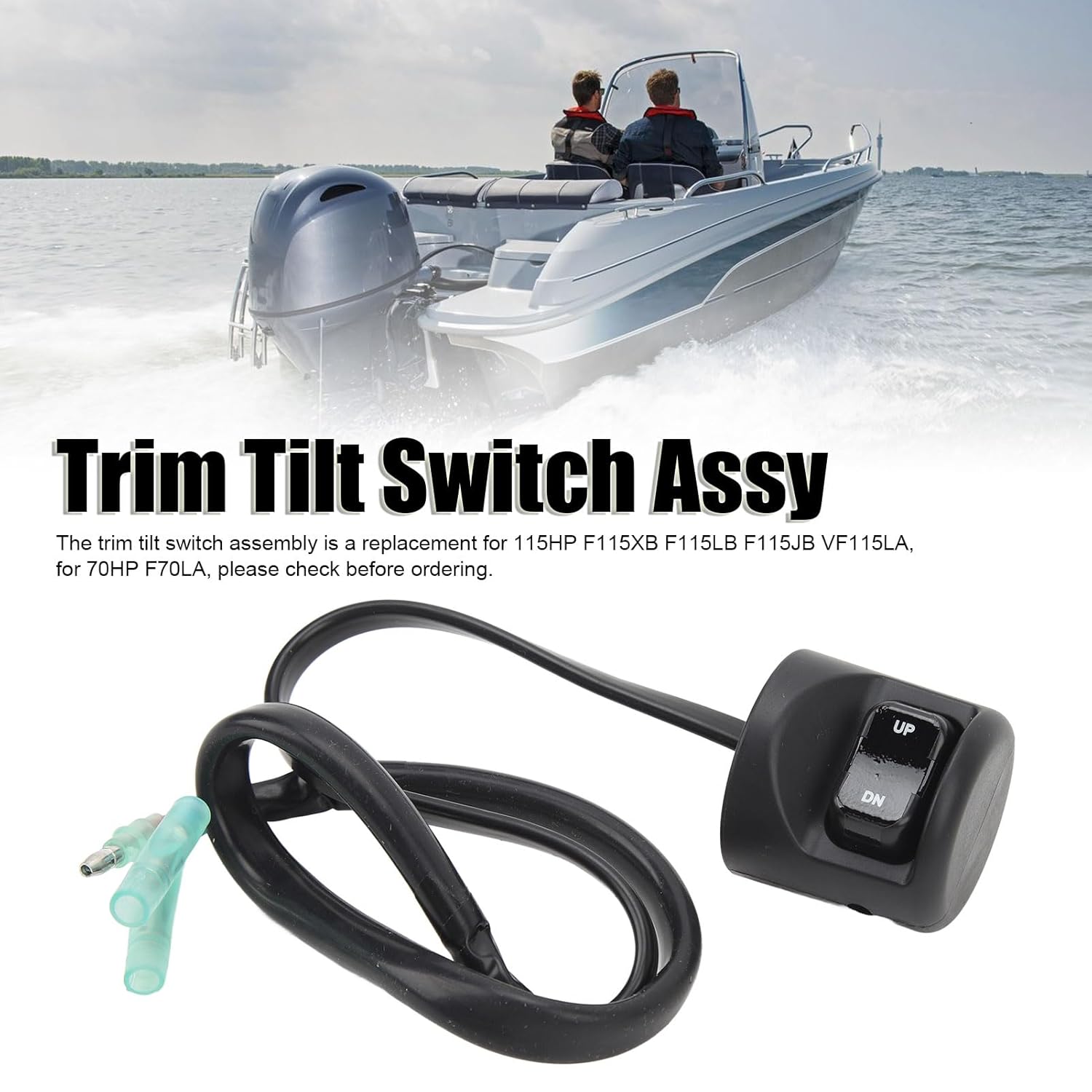 Trim Tilt Switch Assy, Outboard Power Trim Tilt Switch Assembly Compatible with F115XB F115LB VF115LA F70LA