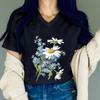 Beautiful Flower Printed Tshirts Women Floral Lover Gift Summer Clothing Flower Premium Graphic Casual Tops Wildflower Tshirt