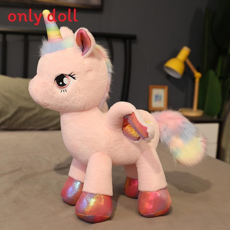

Rainbow Cute Cartoon Unicorn Plush Doll Pillow Children Toy For Gift Birthday 40cm розовый