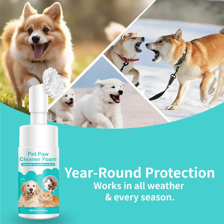 Pet Paw Cleaner Foam-No-rinse Foaming For Cleanser Instantly Wash Dirty Pet Paws With Brash-Suitable For Dog And Cats, 100ml