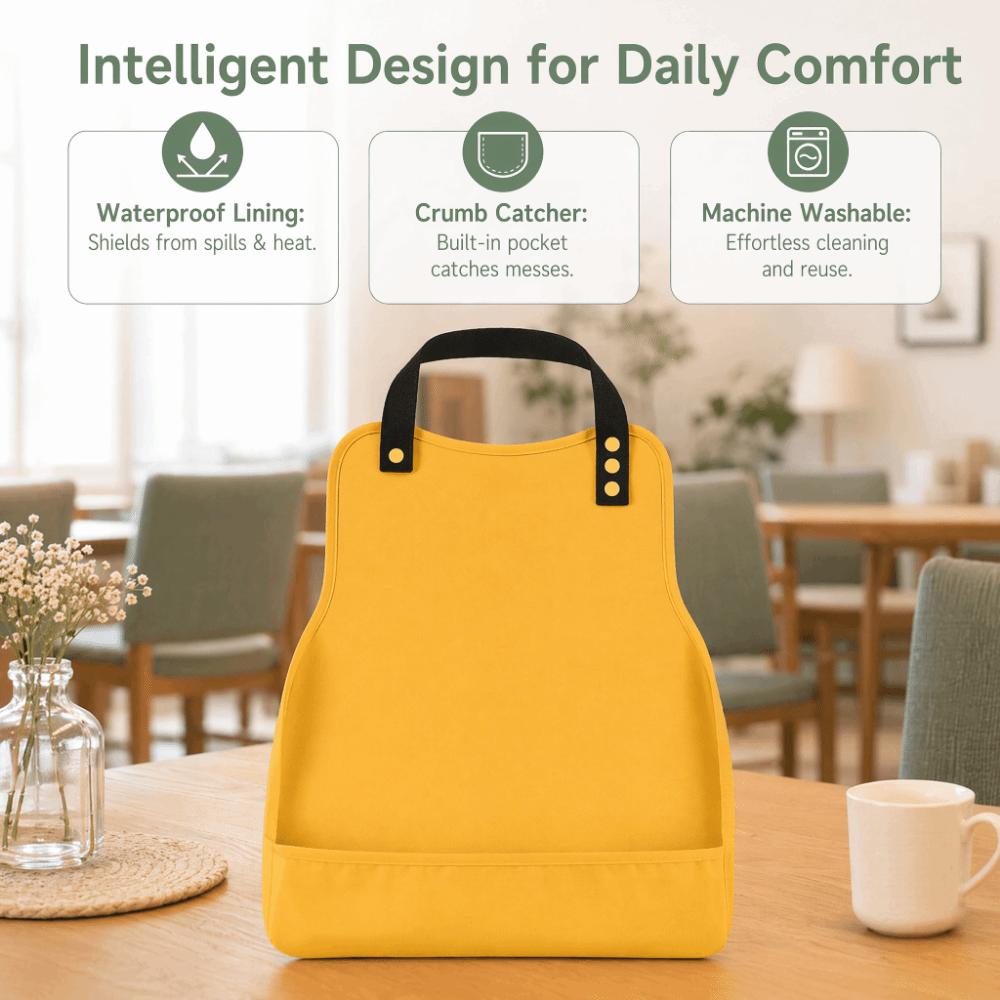 Large Waterproof Adult Bib Easy Clean Reusable Elderly Mealtime Bib Adjustable Stain Resistant Feeding Bib Mealtime