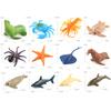 Marine Life 12-Piece Simulation Animal Model, Underwater World Starfish Octopus Seal Shark Ornament Toy