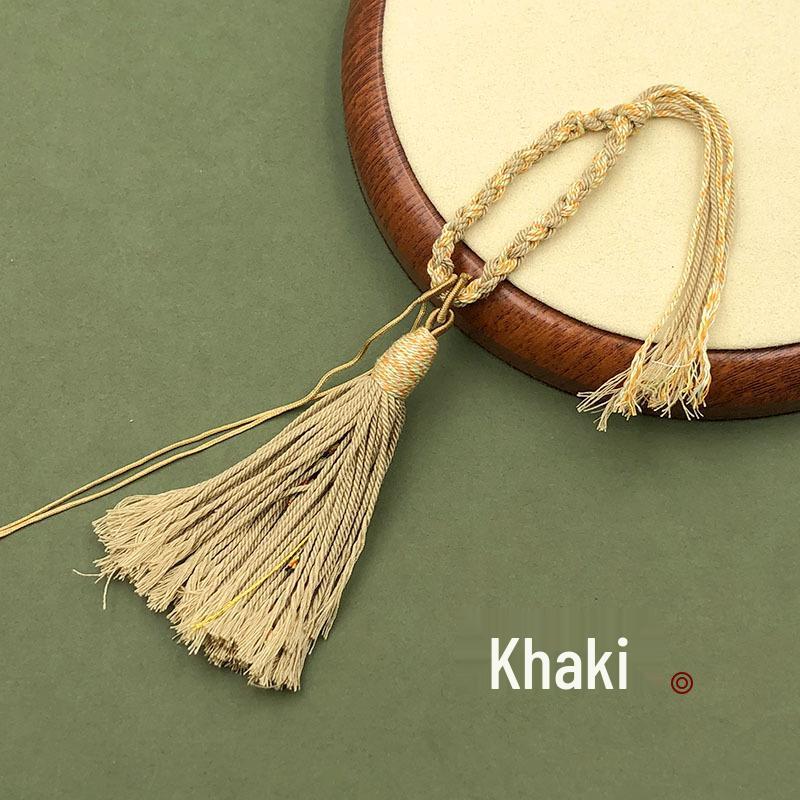 Tibetan Handwoven Cotton Tassel Keychain & Car Pendant with Four-Strand Braid