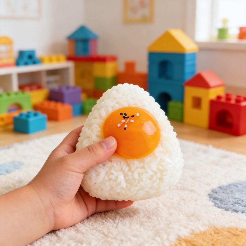 Food Grade Silicone Egg Yolk Rice Ball Stress Relief Toy For Kids And Adults