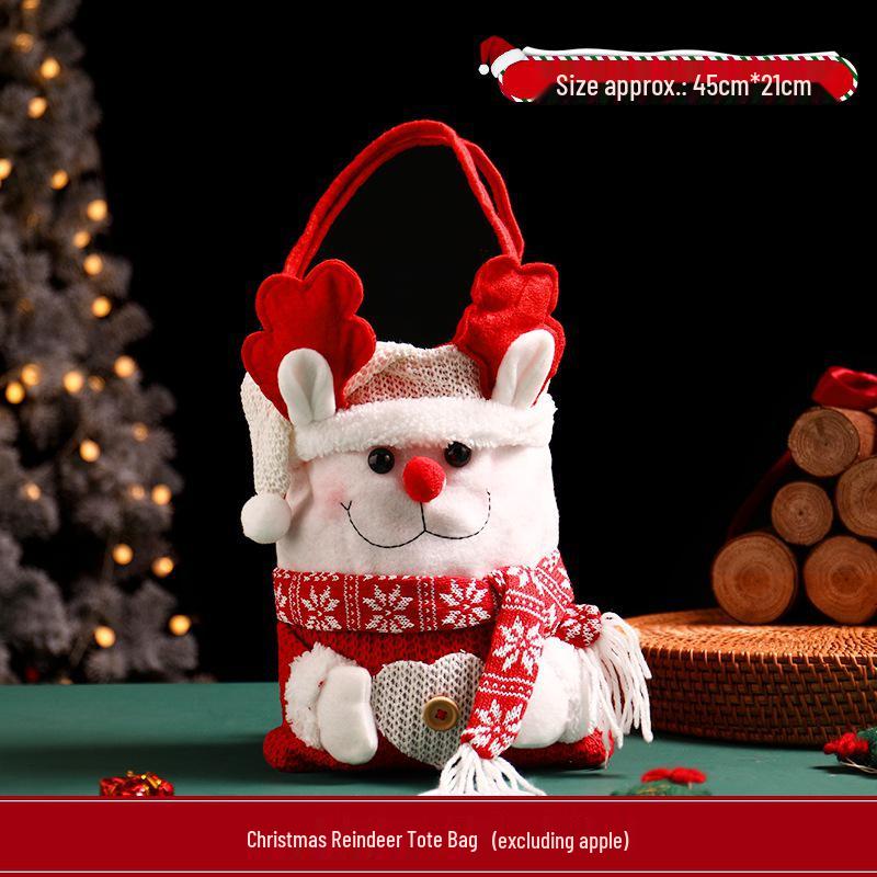 Cross-Border Christmas Knit Santa Claus Gift Bag for Candy and Apples