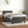 Vidaxl Continental Bed with Mattress, Dark Grey Velvet, 90X200 Cm