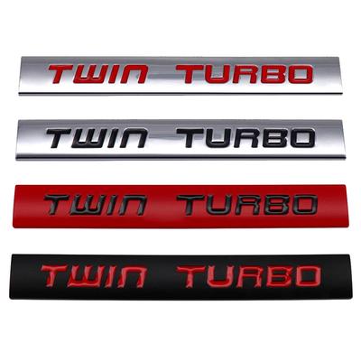 1Pc Metal TWIN TURBO Car Whole Body Side Emblem Rear Trunk Sticker for TWIN TURBO GT Transit Fiesta Focus Explorer Mondeo Kuga Decoration