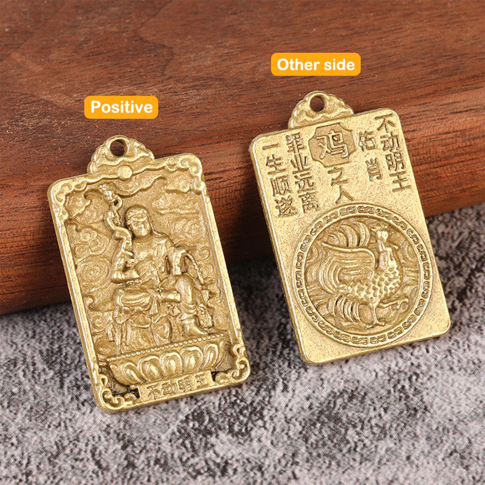 

Китайский кулон в форме бога зодиака, двухсторонний брелок из сплава, аксессуары для подвески A11