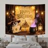 Owl,Magic Potion,Magic Theme-Happy Birthday Backdrop Polyester for Photo Booth,Party Event,Indoor/Outdoor Celebrations