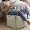 Waterproof Square Pouf Cover PU Leather Ottoman Cover Sofa Footstool Cover  Living Room