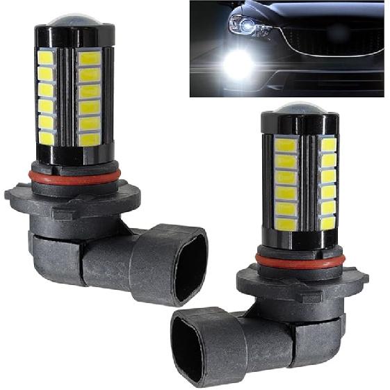 2PCS H11 Car LED Fog Light Bulbs, 12V 1500 Lumen5630 33-SMD LED Anti-fog Lights, Plug and Play DRL Power LEDs Bulbs, Universal 6500K White Super