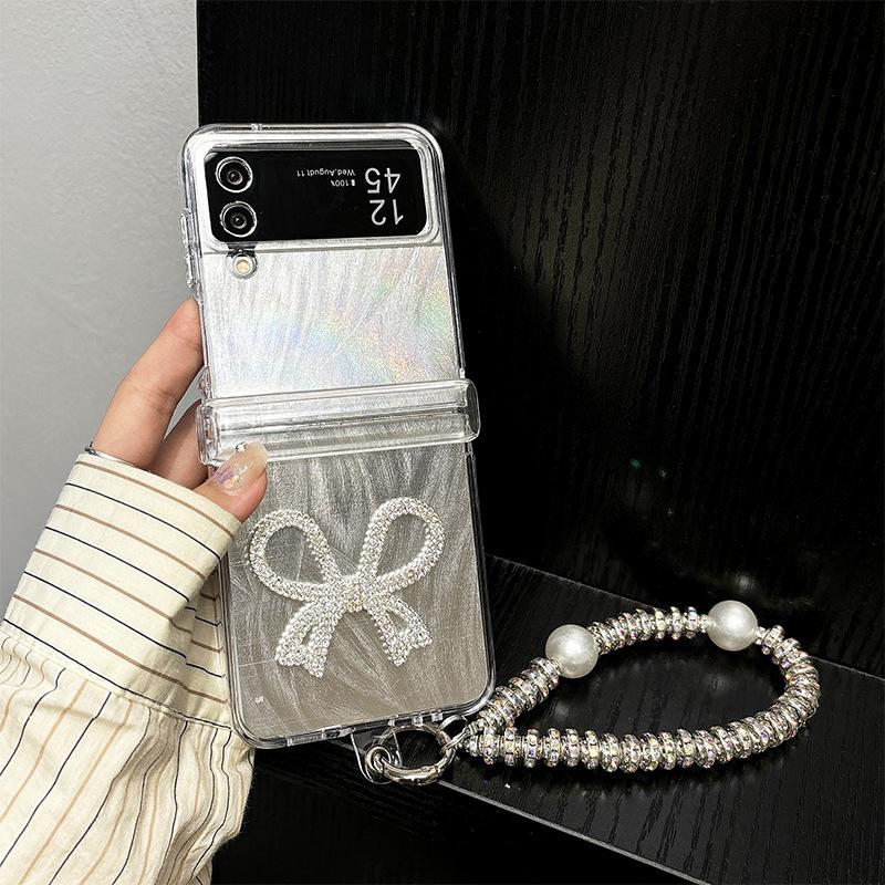 

Чехол для телефона Huawei Pocket2 Folding Niche и Samsung Zflip6 со стразами и бантом W24flip For Huawei Pocket2