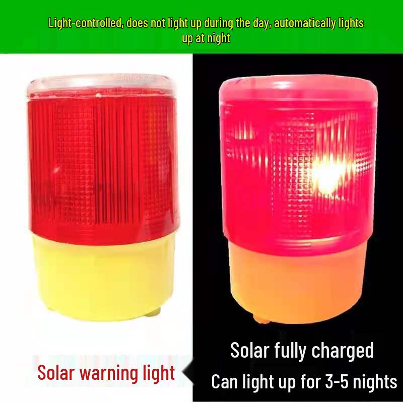 LED Solar Warning Light for Outdoor Construction and Road Safety