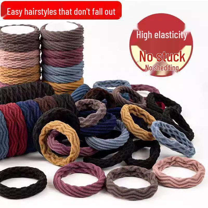 Seamless High Elastic Hair Tie: Thick, Simple Korean-Style Hair Band for Adults