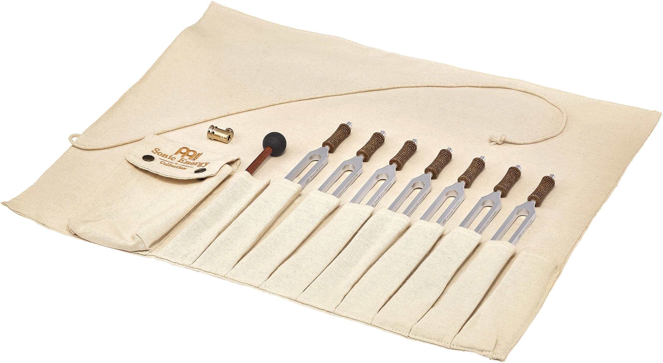 

MEINL Sonic Energy Collection Planetary Tuned Therapy Tuning Forks and (7-Piece Set) TTF-SET-CHA-R [Includes Roll-Up Bag, Attachments, Mallets]