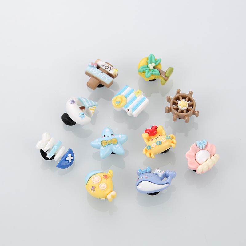 Cartoon Ocean Summer Flower Shoe Buckle Decoration - Cute 3D Detachable DIY Accessory