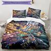 3pcs Duvet Cover Set (1*Duvet Cover + 2*Pillowcase, Without Core), Saint Seiya Print Soft All‑Season Bedding Set, Home Bedroom Decor Gift